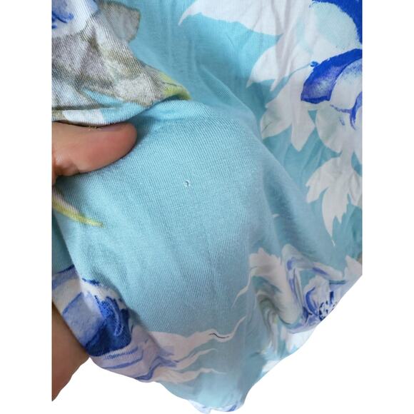 Yumi Kim Blue Floral Wrap Midi Maternity Dress Large Femme Romantic Cottagecore - Picture 8 of 9